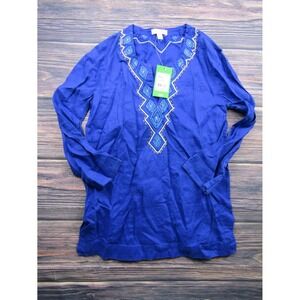 Lilly Pulitzer‎ NEW Womens Size XS Blue Amelia Island Tunic 30284 Beach Summer